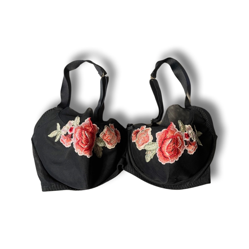 COPY - Cacique balconette bra with embroidered roses 42DDD 42F